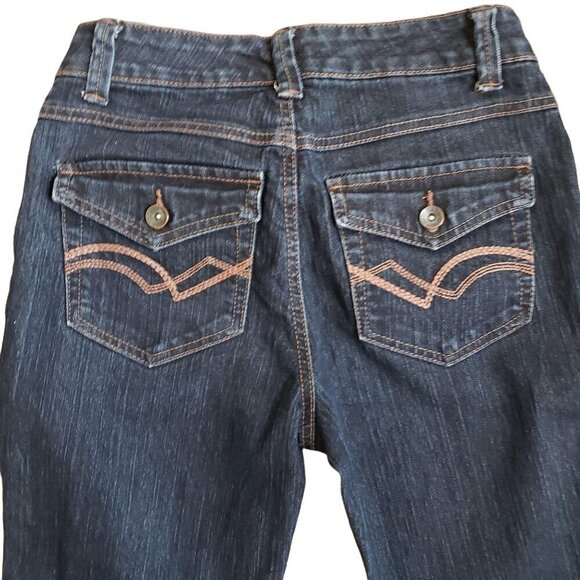 Nine West Womens West End Bootcut Jeans Size 2/25 Short Cotton Blend Dark Blue - Picture 3 of 6